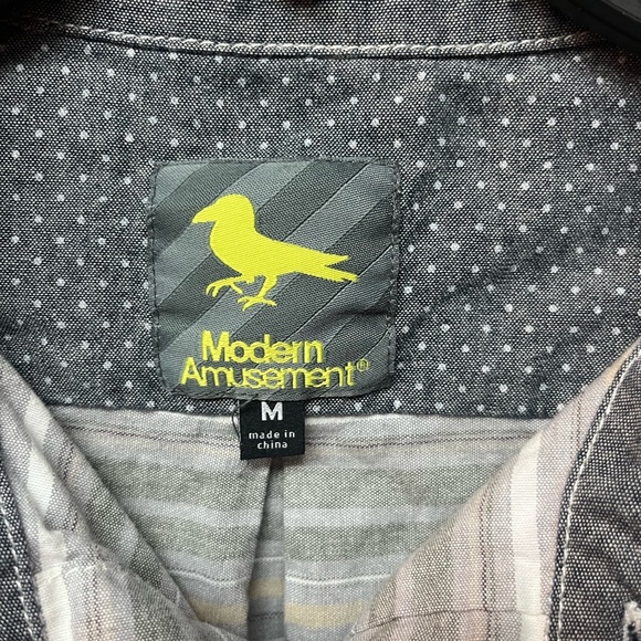 Modern Amusement Charcoal and Lemon Shirt. Medium - Picture 3 of 5